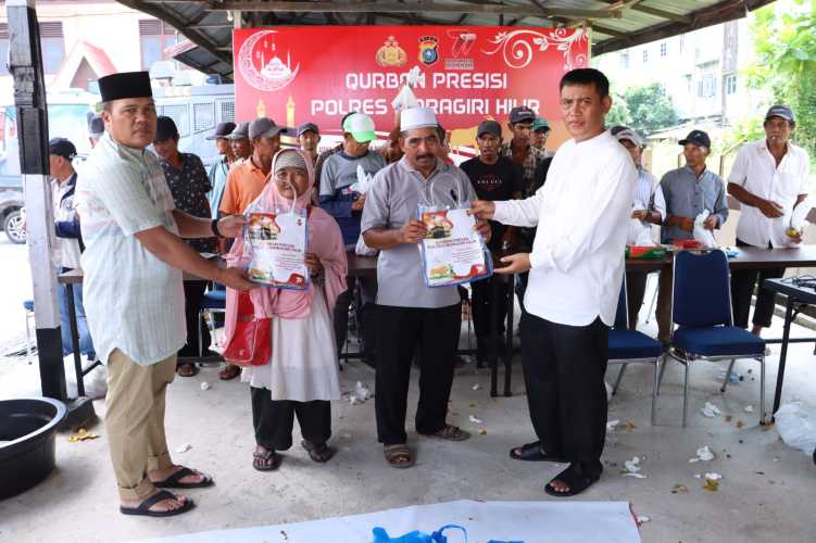 Perayaan Idul Adha, Polres Inhil Sembelih 14 Ekor Hewan Kurban