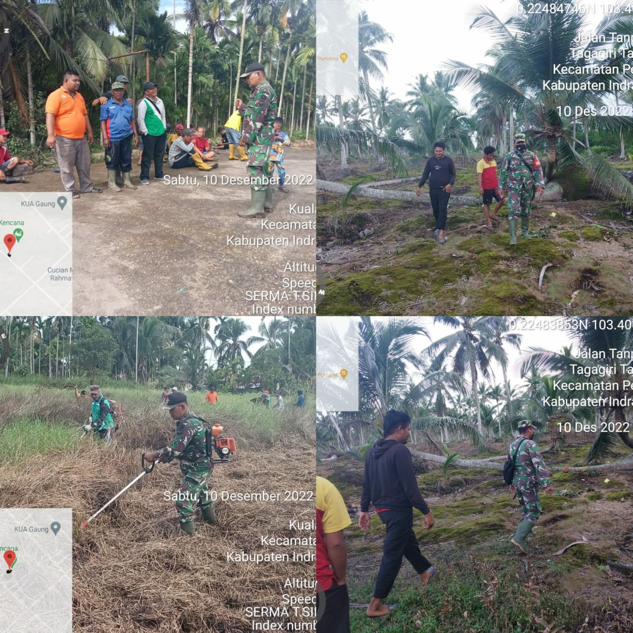 Jelang Turnamen,Babinsa Kompak Bersihkan Lapangan