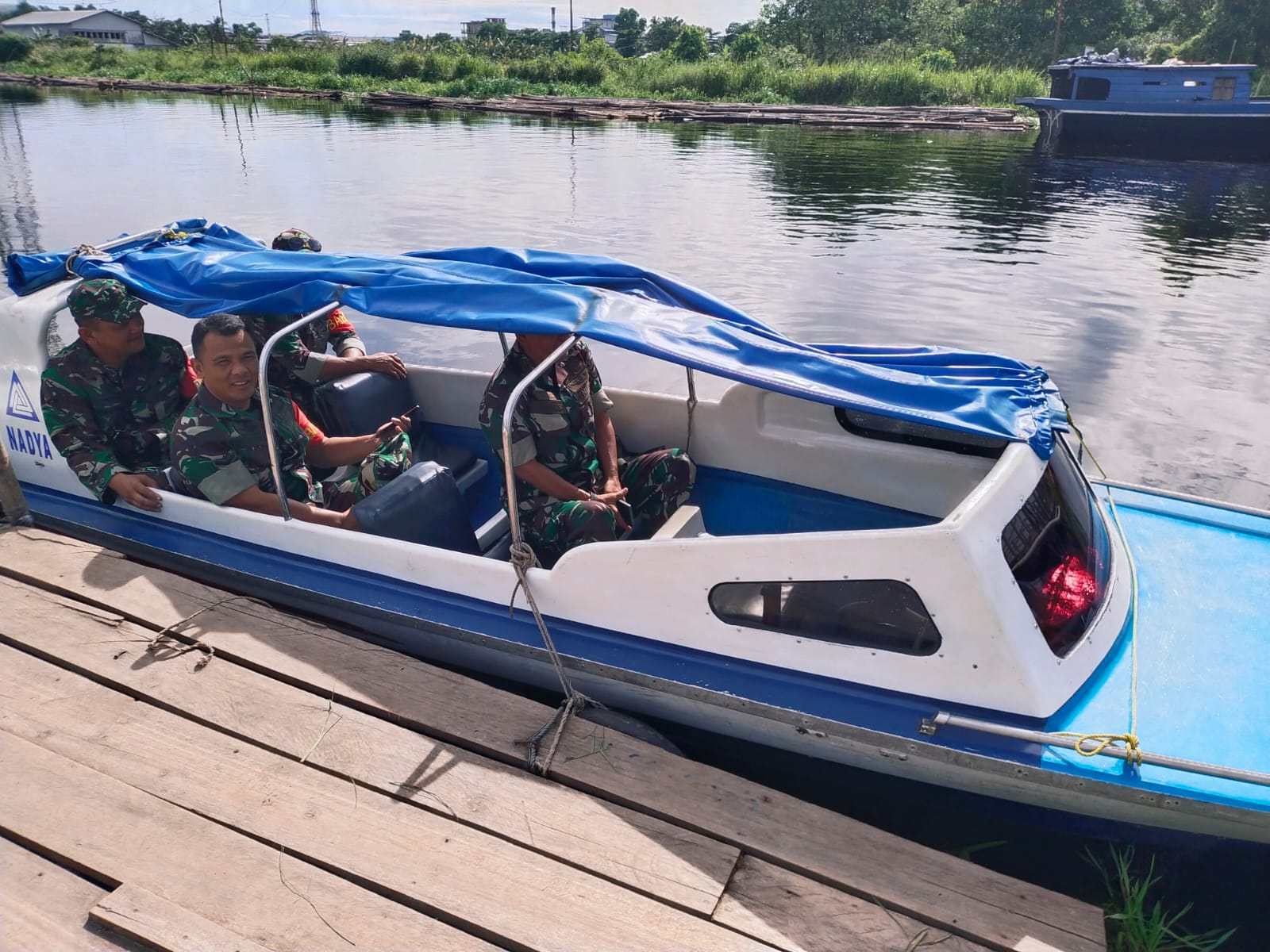 Babinsa Pulau Burung Gunakan Sped Boat Jelajahi Areal Sulit Terjangkau