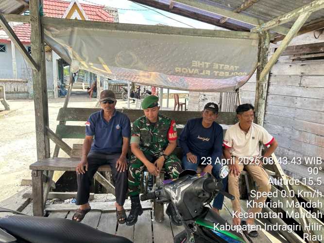 Babinsa Koramil 08/Mandah Perkuat Sinergitas Warga untuk Menjaga Kamtibmas Kondusif