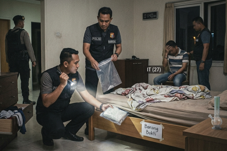 Pengedar Sabu di Bengkalis Diciduk Polisi Saat Bersembunyi di Rumah
