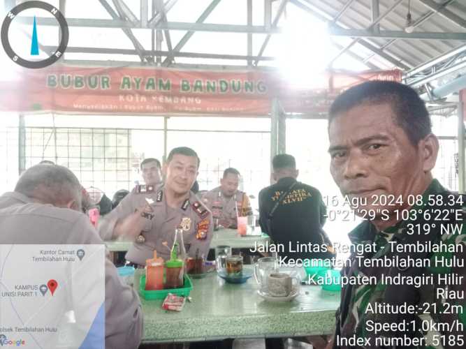 Danposramil Tembilahan Terus Berkoordinasi dengan Kapolsek Tembilahan Hulu