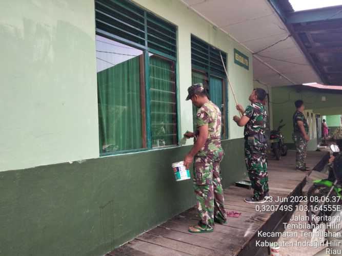 Koramil 01/Tembilahan  Berbenah Jelang Kunjungan Komandan Kodim 0314/Inhil