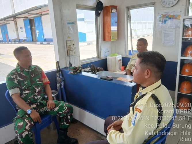 Babinsa melaksanakan Pam Obvit Nasional dan koordinasi dengan petugas keamanan perusahaan: