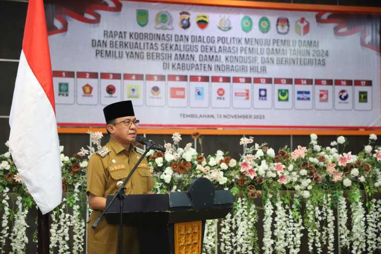 Dalam Rakor dan Deklarasi Pemilu Damai 2024,Bupati H.M Wardan Ajak Unsur Masyarakat Jaga Kondusifitas