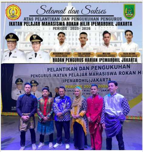 Pelantikan dan Pengukuhan Pengurus Ipemarohil Jakarta Periode 2025–2026, Bupati Rohil Tegaskan Komitmen Renovasi Asrama Mahasiswa