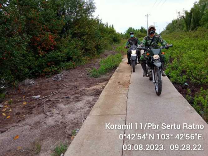 Sertu Ratno Bersama Personil Lainnya Gelar Patroli Motoris