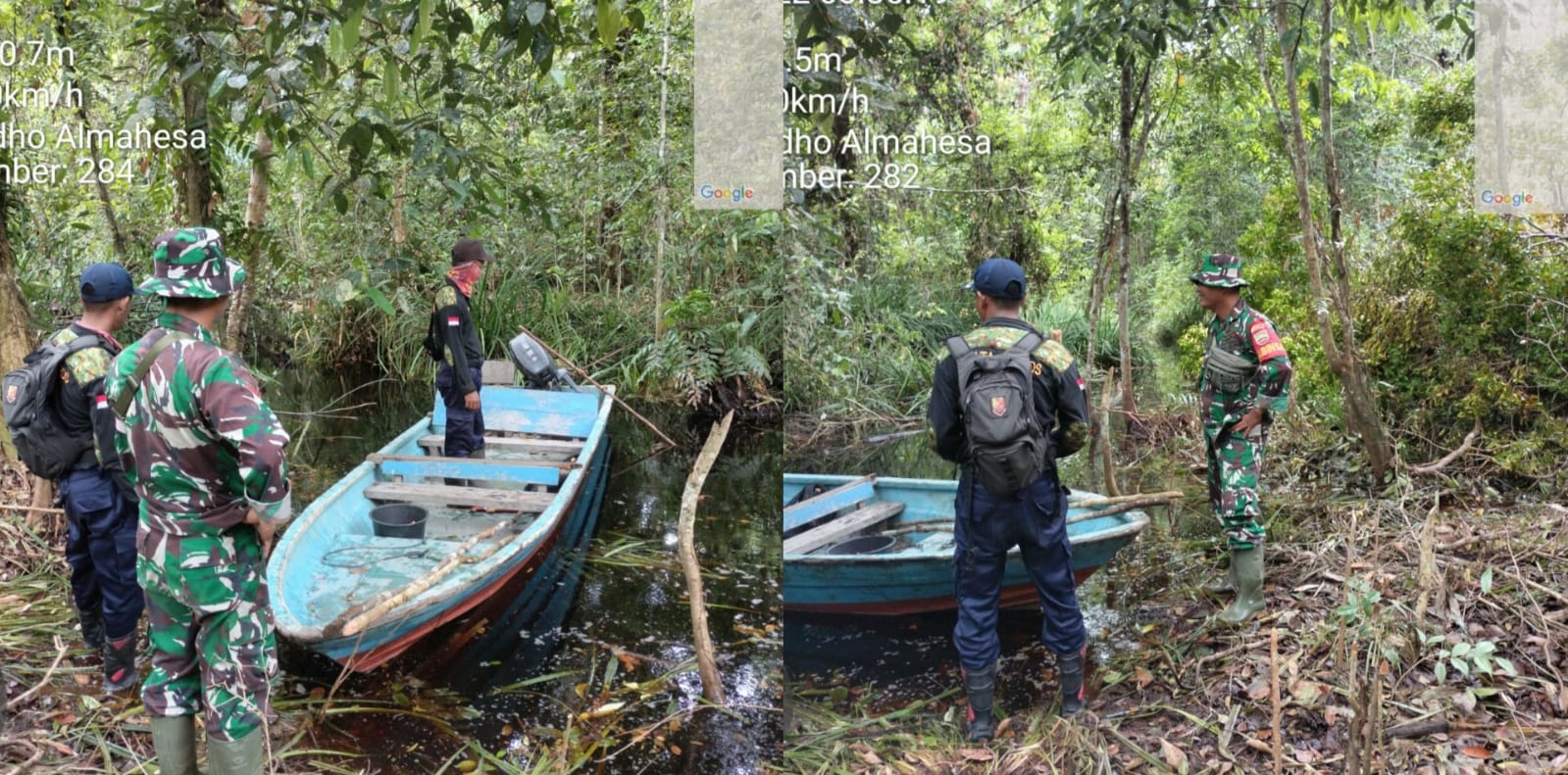 Kopda Ridho Patroli Karhutlah Lintas Sungai Gaung