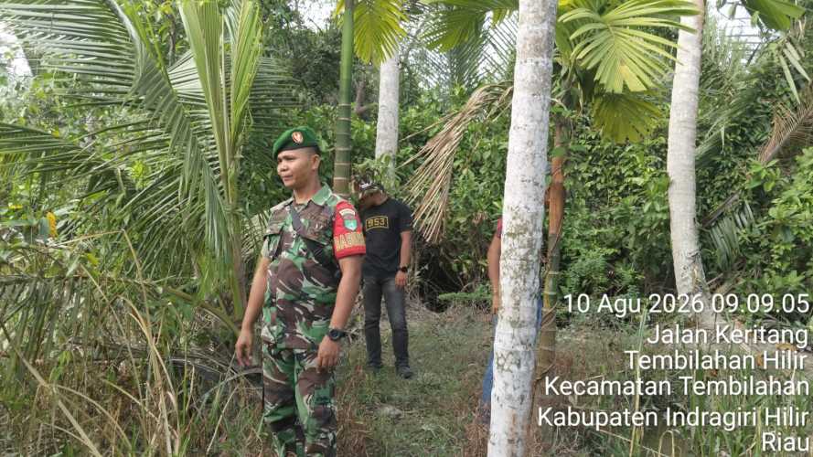 Babinsa Koramil 01/Tembilahan Gelar Patroli Terpadu Cegah Karhutla di Wilayah Tembilahan Hulu