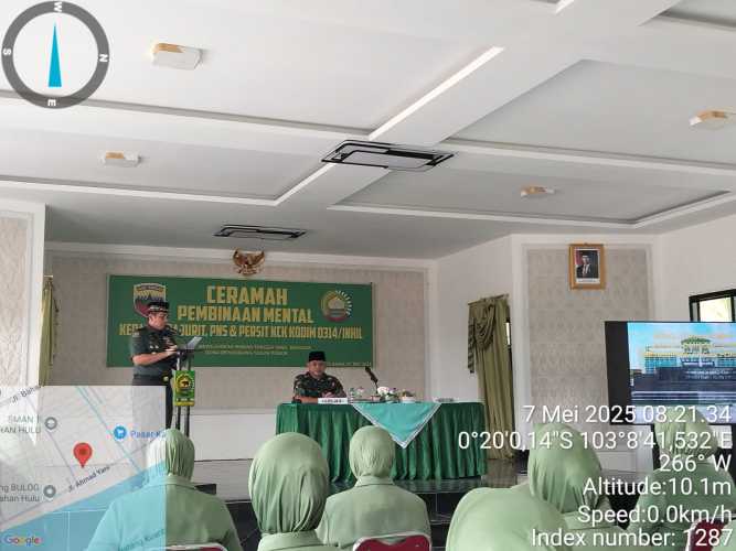Personil Koramil 08/Mandah Ikuti Pembinaan Mental untuk Wujudkan Keluarga Harmonis