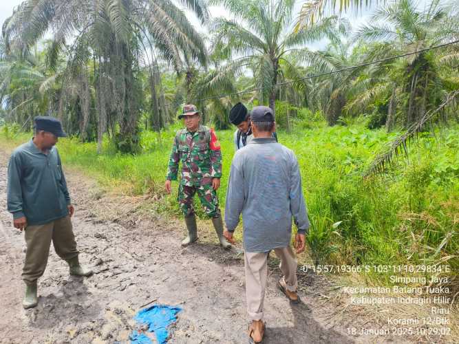 Patroli Babinsa Melindungi Desa Simpang Jaya dari Bahaya Karhutla