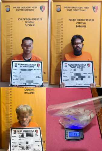 Polsek Keritang Ungkap Peredaran Narkoba, Sita 96,7 Gram Shabu dan 35 Butir Ekstasi