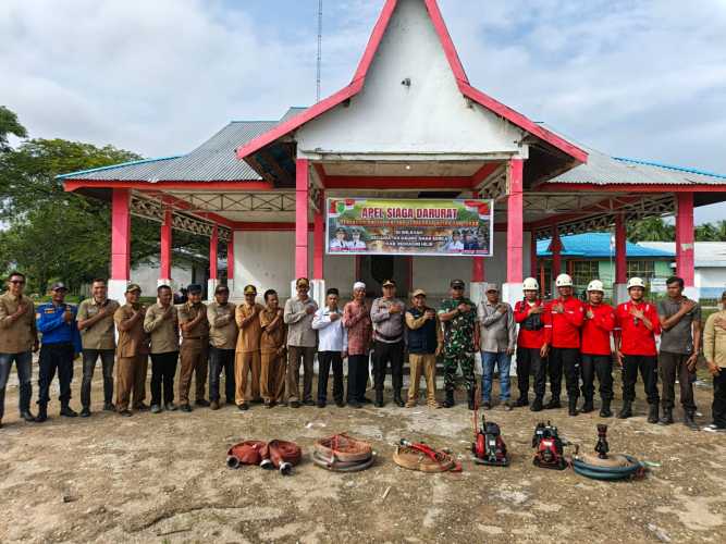 Forkopincam Gaung Anak Serka Gelar Apel Serentak Siaga Karhutla, Cek Kesiapan Personel dan Alat Pemadam