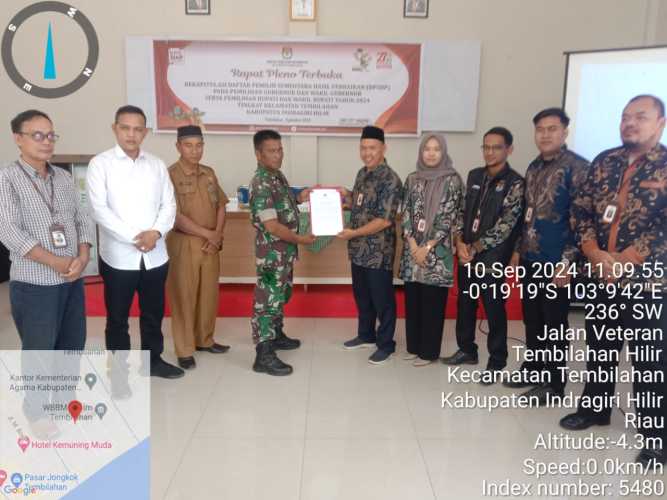 Danposramil Tembilahan Hadiri Rapat Pleno DPSHP Tingkat Kecamatan Tembilahan