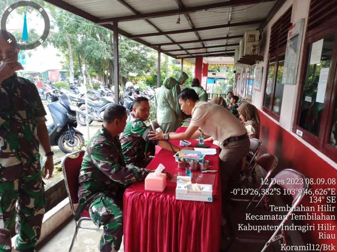 Babinsa Koramil 12/Batang Tuaka Mengikuti Kegiatan Donor Danar di PMI Tembilahan