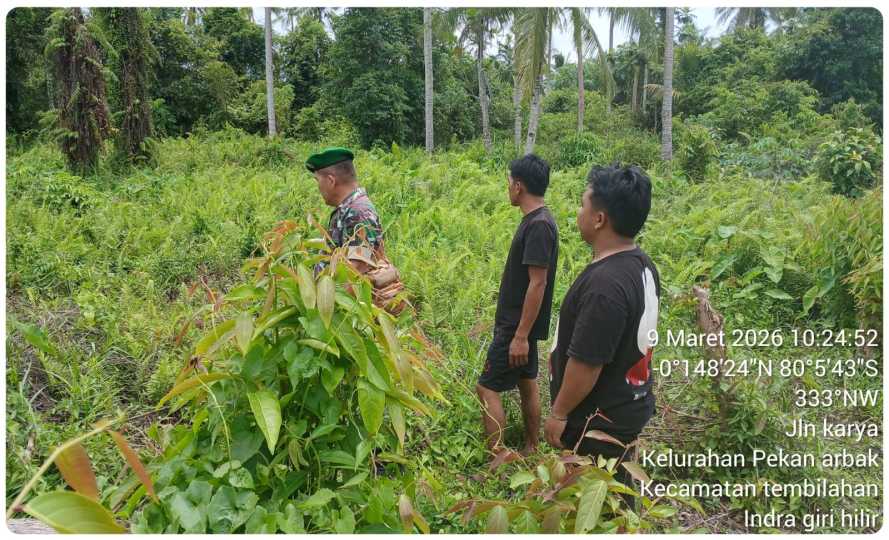 Babinsa Pekan Arba Laksanakan Patroli Tapal Batas Wilayah