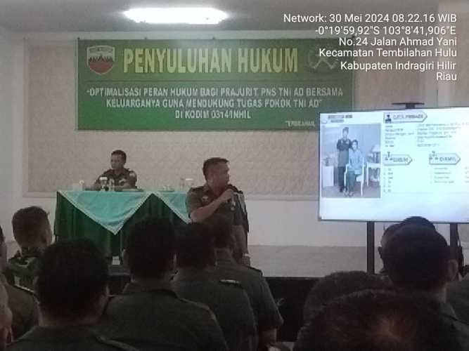 Anggota Koramil 12/Batang Tuaka  Mengikuti Penyuluhan Hukum