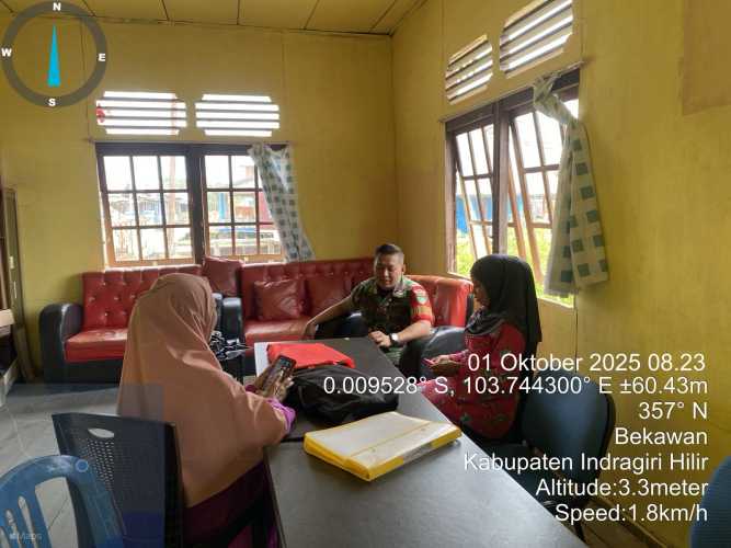 Babinsa Desa Bekawan Tingkatkan Sinergitas Bersama Perangkat Desa
