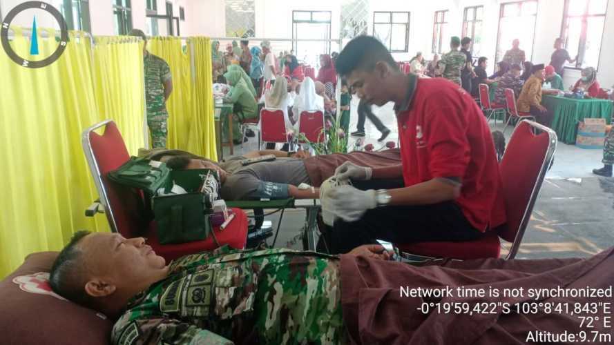 Peringati HUT RI Ke -79,Serda Sukiran Ikuti Bakti Sosial Donor Darah