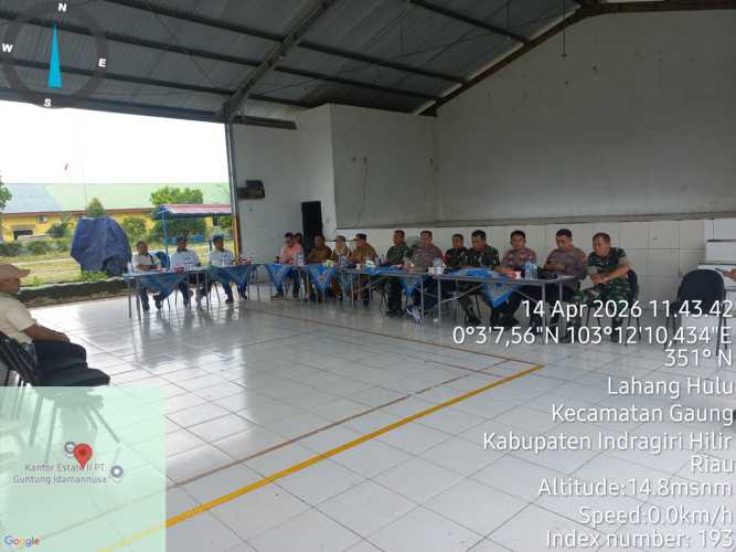 Pjs Danramil 08/Mandah  Hadiri Sosialisasi dan Pelatihan Pencegahan Karhutla di PT. GIN