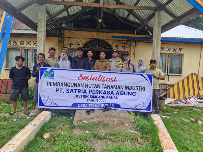 Polsek Pelangiran Gelar Sosialisasi Larangan Bakar Lahan, Sampaikan Maklumat Kapolda Riau