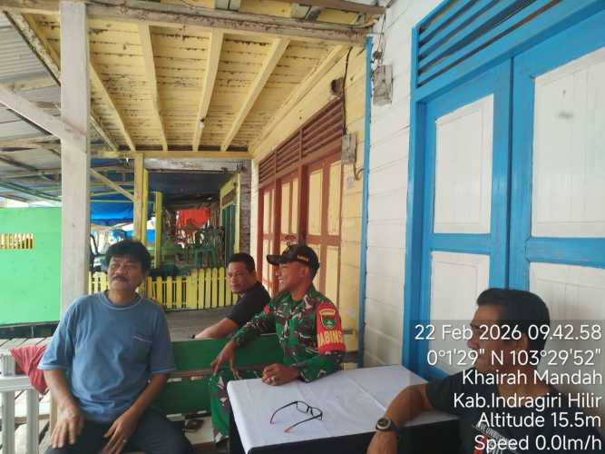 Babinsa Mandah Perkuat Silaturahmi dan Jaga Ketentraman Warga Sambut Ramadhan 2026