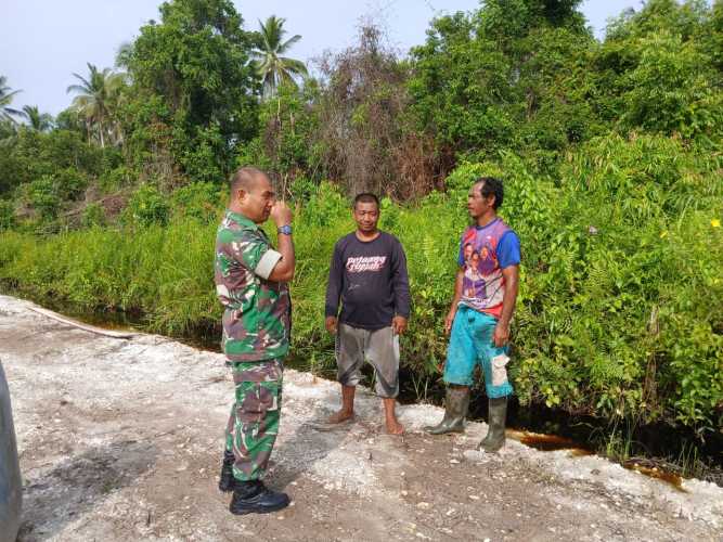 Babinsa Koramil 01/Tbh Sertu Anton Patroli Tapal Batas dan monitoring kawasan hijau terbuka: