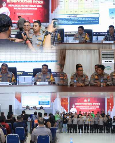 Polres Indragiri Hilir Gelar Konferensi Pers Refleksi Akhir Tahun 2025