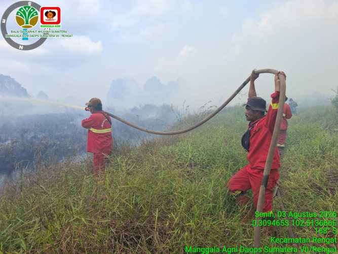Karhutla di Riau: Sumber Air Menipis, Manggala Agni Harus Pindahkan Pompa Tiap 30 Menit