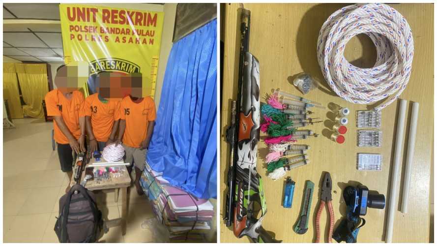 Personil Polsek Bandar Pulau Amankan Pelaku Curat di Riau
