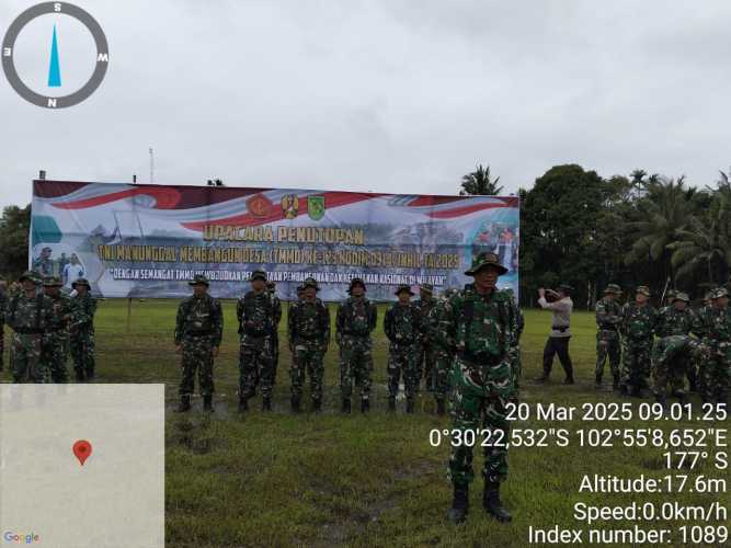 Personel Koramil 08/Mandah Hadiri Upacara Penutupan TMMD ke-123 di Desa Mumpa