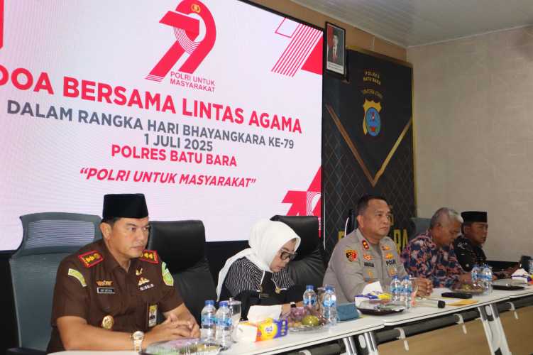 Polres Batu Bara Gelar Do'a Bersama Lintas Agama dalam Rangka Hari Bhayangkara ke 79 Tahun