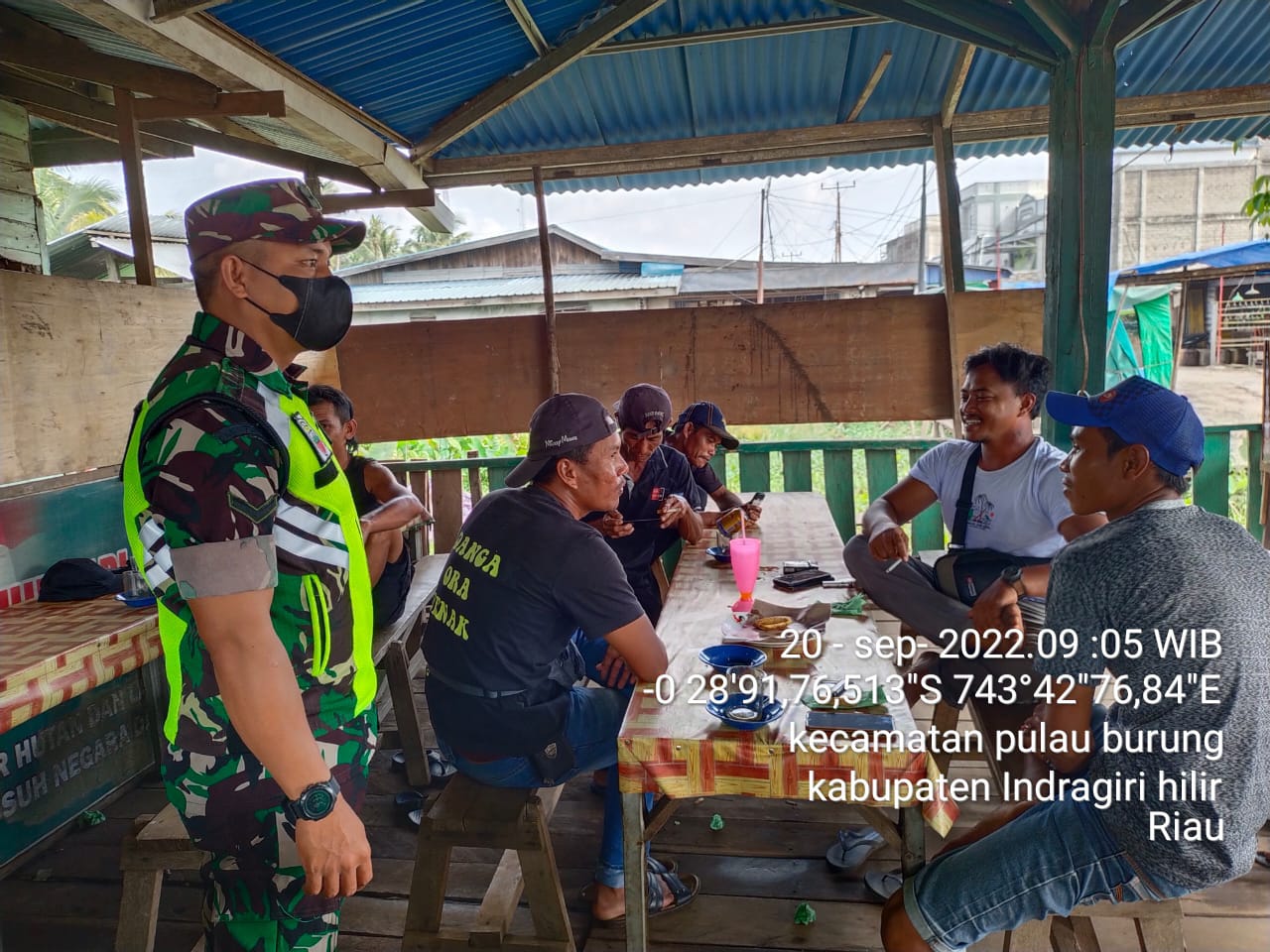 Serda Supardiyanton Babinsa Koramil 11/Pulau Burung Kodim 0314/Inhil Uji Penerapan Protokes