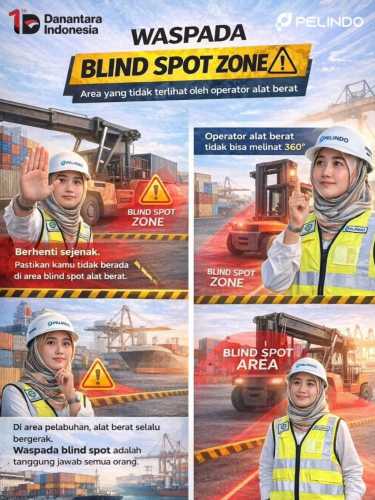 Himbauan Waspada Zona Blind Spot bagi Petugas Pelabuhan di Pelindo Regional 1 Tembilahan