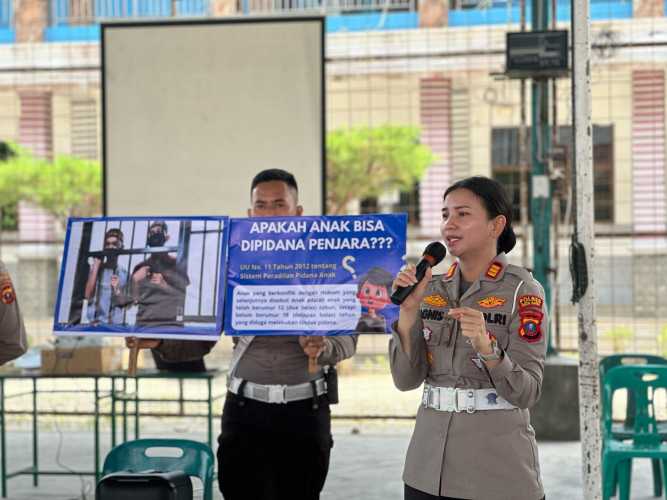 Satlantas Polres Batu Bara Laksanakan Police Goes To School untuk Sosialisasi Tertib Berlalu Lintas