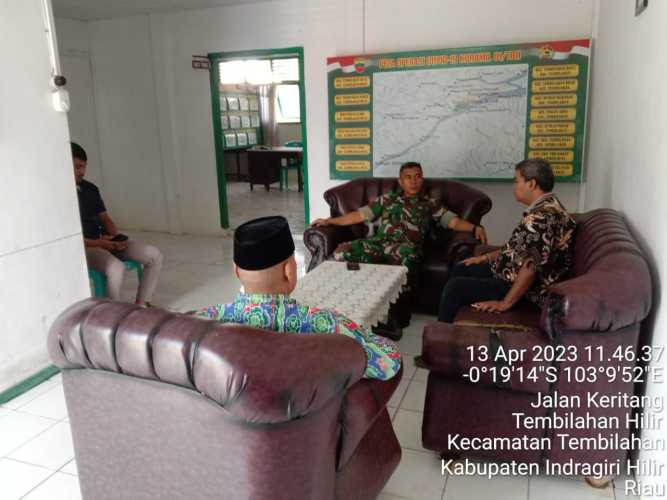 Danramil 01/Tembilahan Bersama KUPT DLHK dan Humas PLTU Bincang Penanganan Sampah