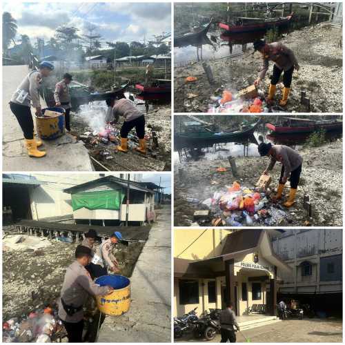 Dipimpin Langsung Kapolsek, Polsek Pulau Burung Gelar Korve Wujudkan Lingkungan Bersih dan Nyaman