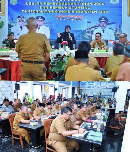 Bupati Siak Afni membuka secara langsung Musrenbang dan Rembuk Stunting di Kecamatan Kandis