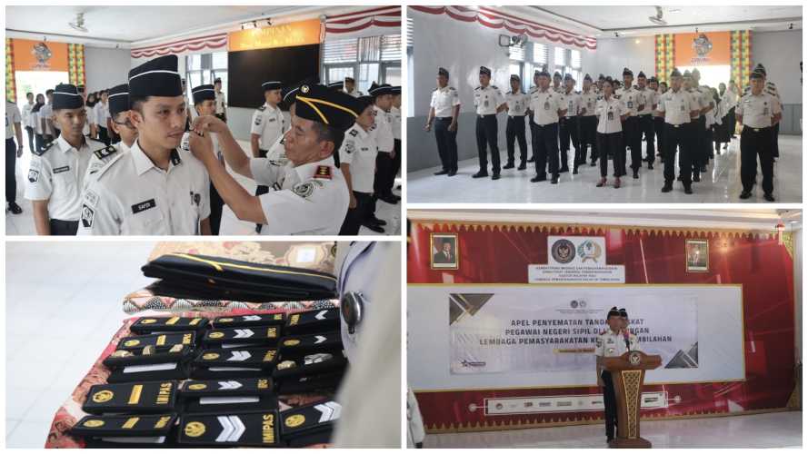 Apel Penyematan Tanda Kenaikan Pangkat Pegawai Lapas Tembilahan