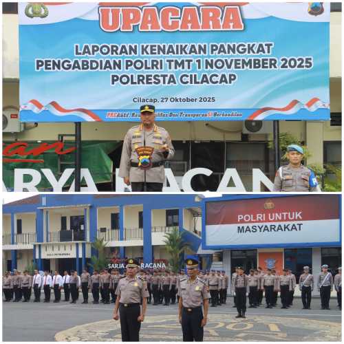 Dua Bhayangkara Terima Kenaikan Pangkat Pengabdian, Kapolresta: Terima Kasih atas Loyalitas dan Dedikasi