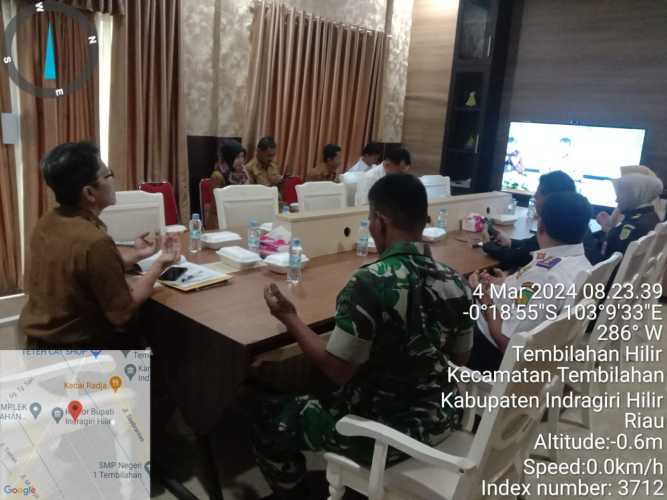 Danposramil 01/Tembilahan  melaksanakan Kegiatan Rapat Pengendalian Inflasi Daerah Bersama Asisten 3