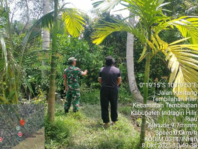Babinsa Koramil 01/Tembilahan Laksanakan Patroli Tapal Batas, Cegah Potensi Konflik Agraria
