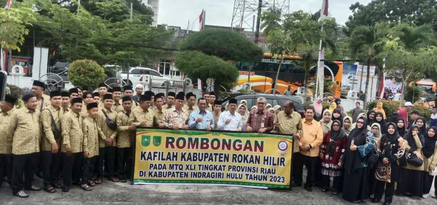 Bupati Rohil Lepas Khafilah MTQ Rohil Ke Rengat Inhu