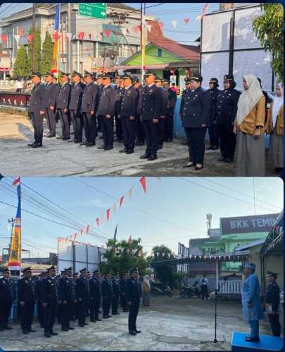 HUT RI Ke -80, KSOP Kelas IV Tembilahan Menggelar Upacara Bendera