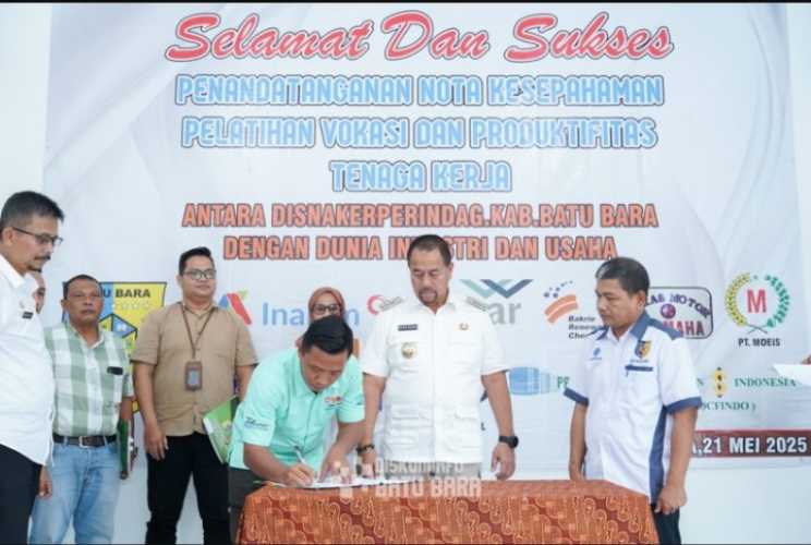 Bupati Batu Bara Hadiri Pelatihan Tenaga Kerja serta Penandatanganan MoU antara Perusahaan Batu Bara dan BLK