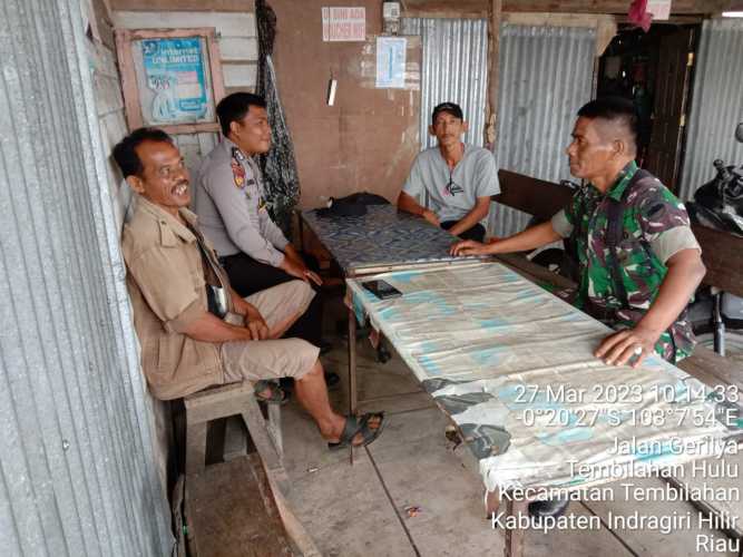 Danpos Bersama Babinkamtibmas Sungai Intan Bahas Strategi Tangkal Tindak Kriminal