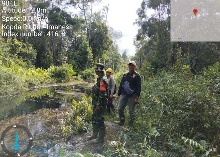 Babinsa Koramil 05/Gas Kopda  Rido Almahesa melaksanakan Membuat Rencana  Patroli Karhutlah Terpadu