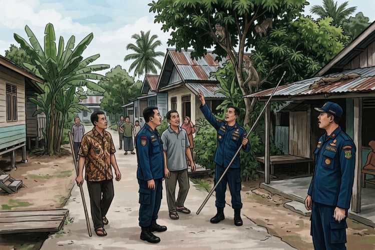 Korban Gigitan Monyet Liar di Tembilahan Bertambah Jadi 15 Orang, Anak-Anak Turut Terluka