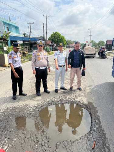 Satlantas Polres Inhil Gelar Kegiatan Survei Ruas Jalan Yang Rusak