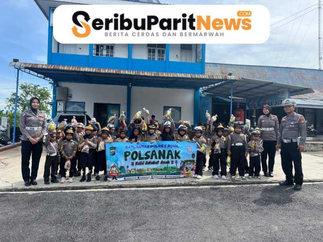 Satlantas Polres Rohil Sosialisasikan Poksanak di TK Nurul Islam